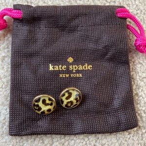 Kate Spade leopard and gold statement earrings